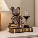 The Timekeeper Bear sculpture, coffee