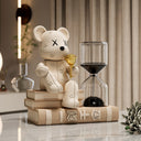 The Timekeeper Bear sculpture, beige