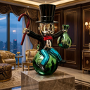 Monopoly Money Bag Lifesize 150 cm sculpture, alternate view