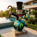 Monopoly Money Bag Lifesize 150 cm sculpture, alternate view