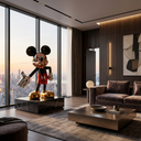 Platinum Mickey sculpture, alternate view
