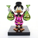 Billionaire Duck Money Bags Lifesize 150 cm sculpture, alternate view