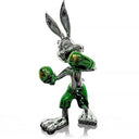 The Contender chrome rabbit sculpture, alternate view