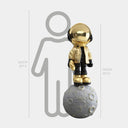 Celestial Gold Astronaut Beats On Moon 140 cm sculpture, alternate view