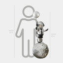 Lunar Silver Astronaut Balloon Moonwalk 140 cm sculpture, alternate view