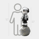 Lunar Silver Astronaut Beats On Moon 140 cm sculpture, alternate view