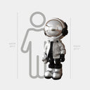 Lunar Silver Astronaut Beats 150 cm sculpture, alternate view