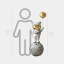 Large Nova White Astronaut Kitty Moon Balloon 150 cm sculpture, alternate view