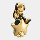 Celestial Gold Astronaut Beats On Star 90 cm sculpture