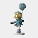 Galactic Blue Astronaut Moon Balloon 96 cm sculpture