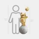 Gilded Gold Astronaut Kitty Moon Balloon 150 cm sculpture, alternate view