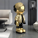 Celestial Gold Astronaut Beats 70 cm sculpture, alternate view