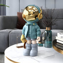 Galactic Blue Astronaut Beats 36 cm sculpture, alternate view