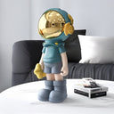 Galactic Blue Astronaut Buddy 36 cm sculpture, alternate view