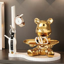 Golden Luck Bear sculpture, alternate view