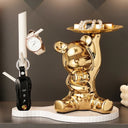 Golden Luck Bear sculpture, alternate view