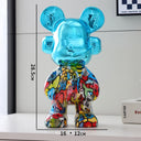 Psychedelic Bear sculpture, Blue