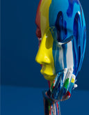 The Painted Face sculpture, alternate view