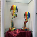 The Painted Face sculpture, alternate view