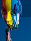The Painted Face sculpture, alternate view