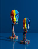 The Painted Face sculpture, alternate view
