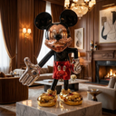 Platinum Mickey sculpture, alternate view