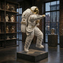 The Man on the Moon white astronaut sculpture