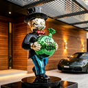 Mr. Wealth sculpture, alternate view